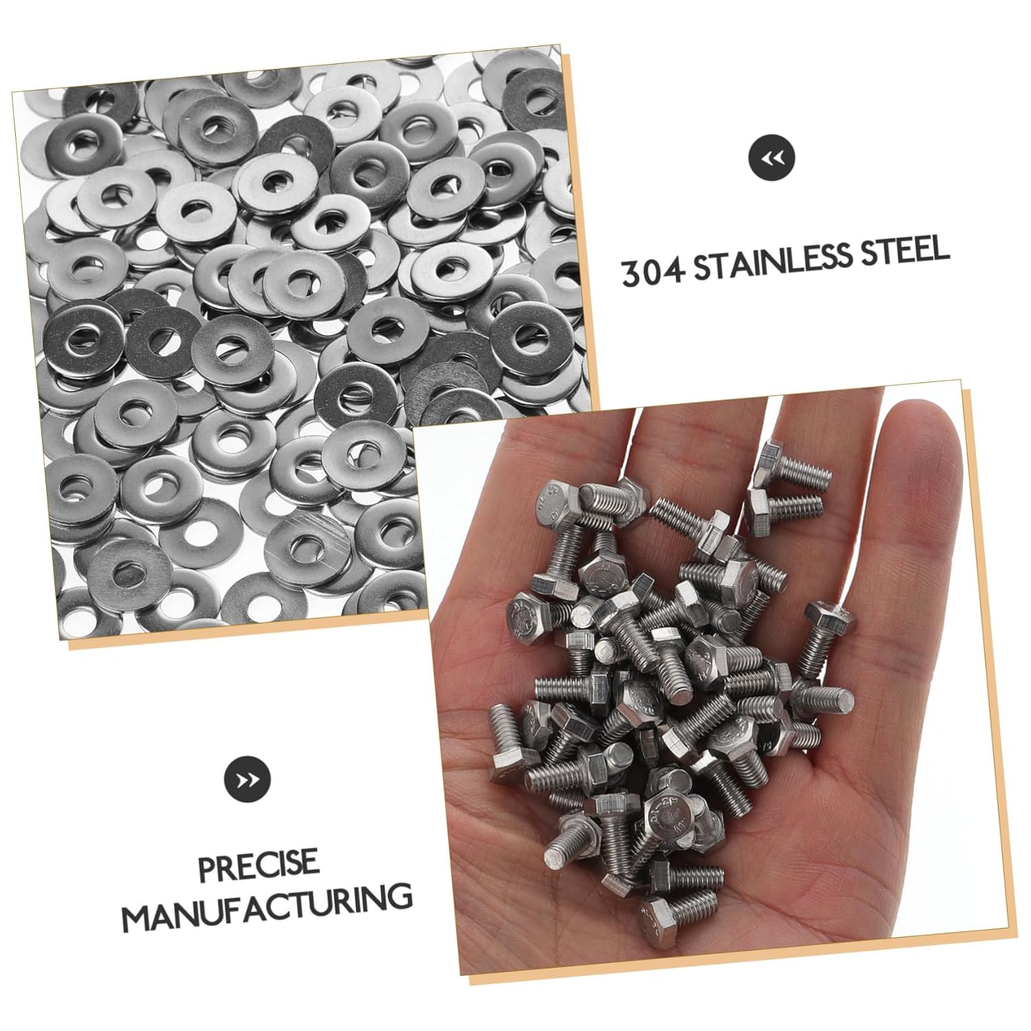 10-Piece Bolt Kit Assortment Wheelbarrow Bolts Nuts and Washers Stainless Steel Carriage Bolts Set