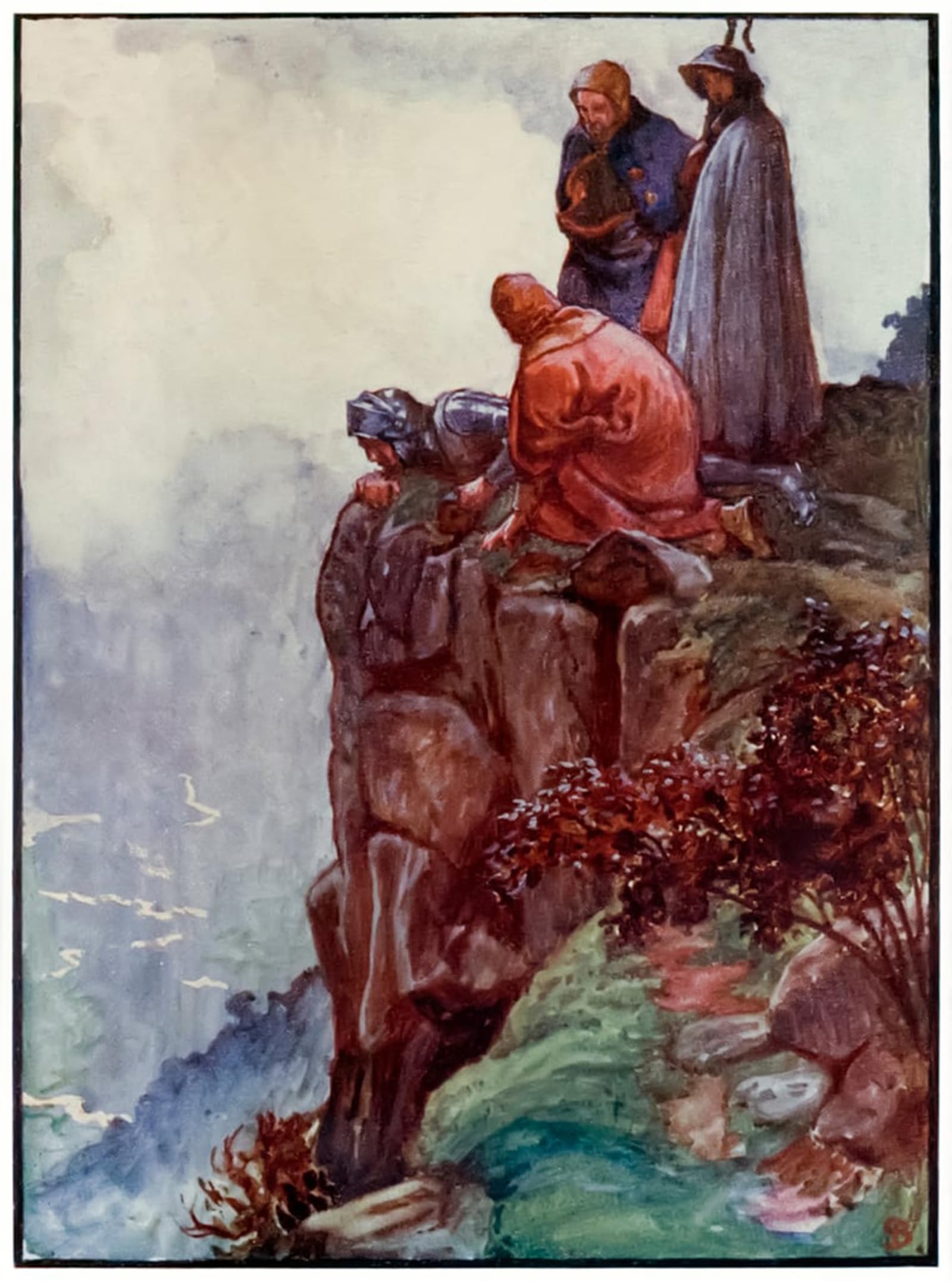 POSTERIIk Vintage Classic Picture Landscape Artwork Hill error From the Pilgrims Progress From This World by Byam Liston Shaw Portrait Canvas Painting for Office Home Decor 60x90cm