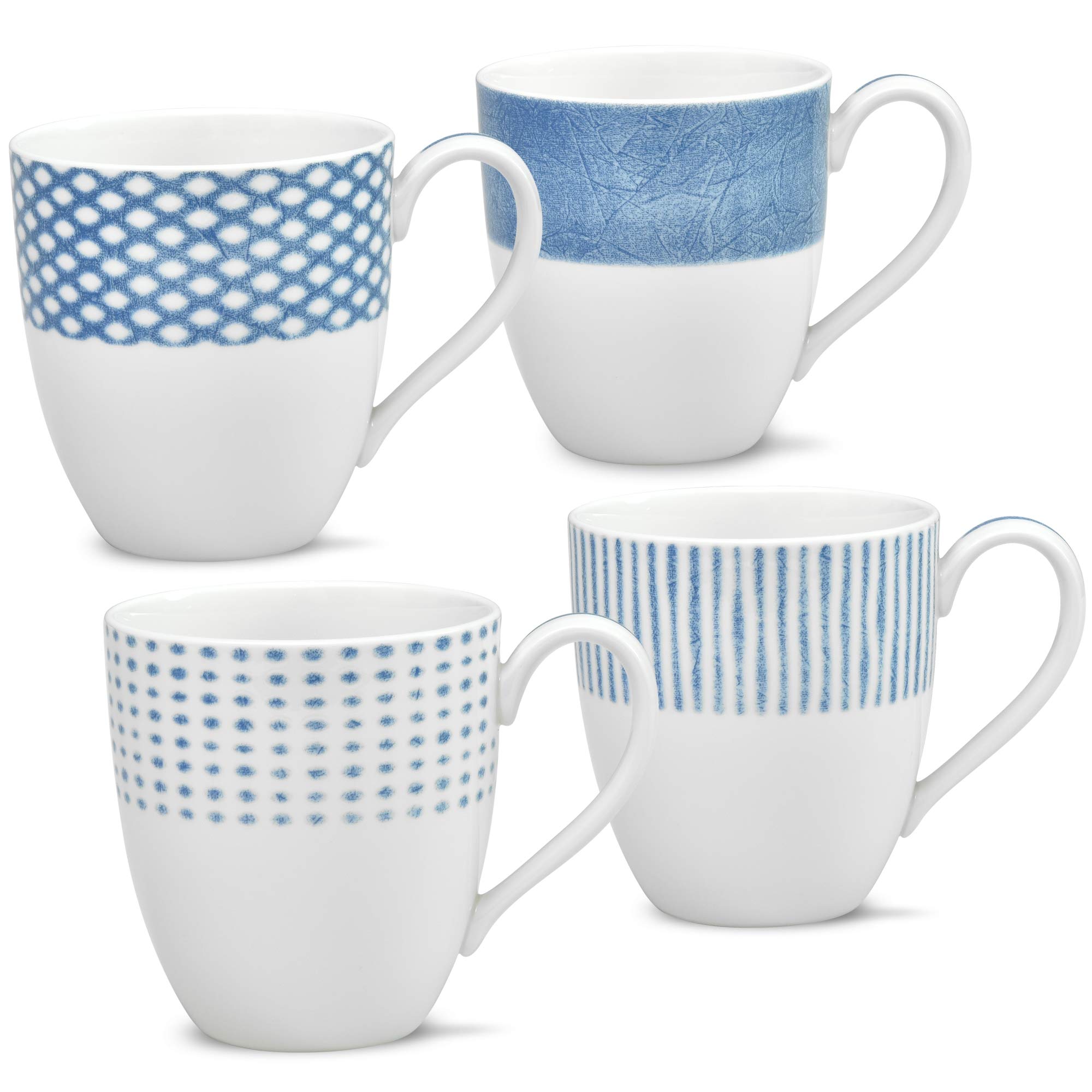 Amazon.com: Noritake Blue Hammock Set of 4 Assorted Mugs, 15 oz