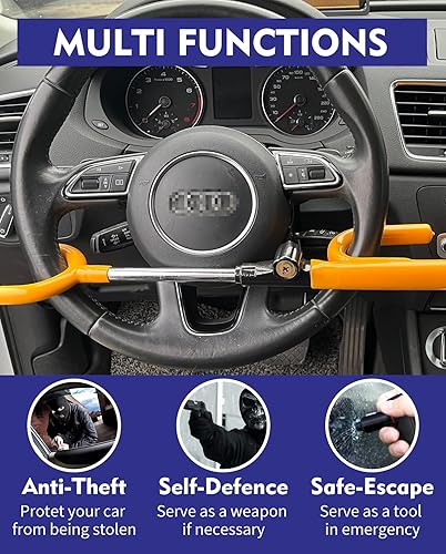 Miniatura 6 de Cerradura de volante antirrobo para automóvil, dispositivo antirrobo, cerraduras de volante de seguridad de vehículos resistentes para camiones,