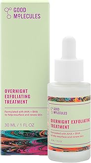 Overnight Exfoliating Treatment - Face Exfoliator with AHA & BHA Lightweight Formula - Pore Minimizer, Facial Skin Care with Glycolic & Salicylic Acid