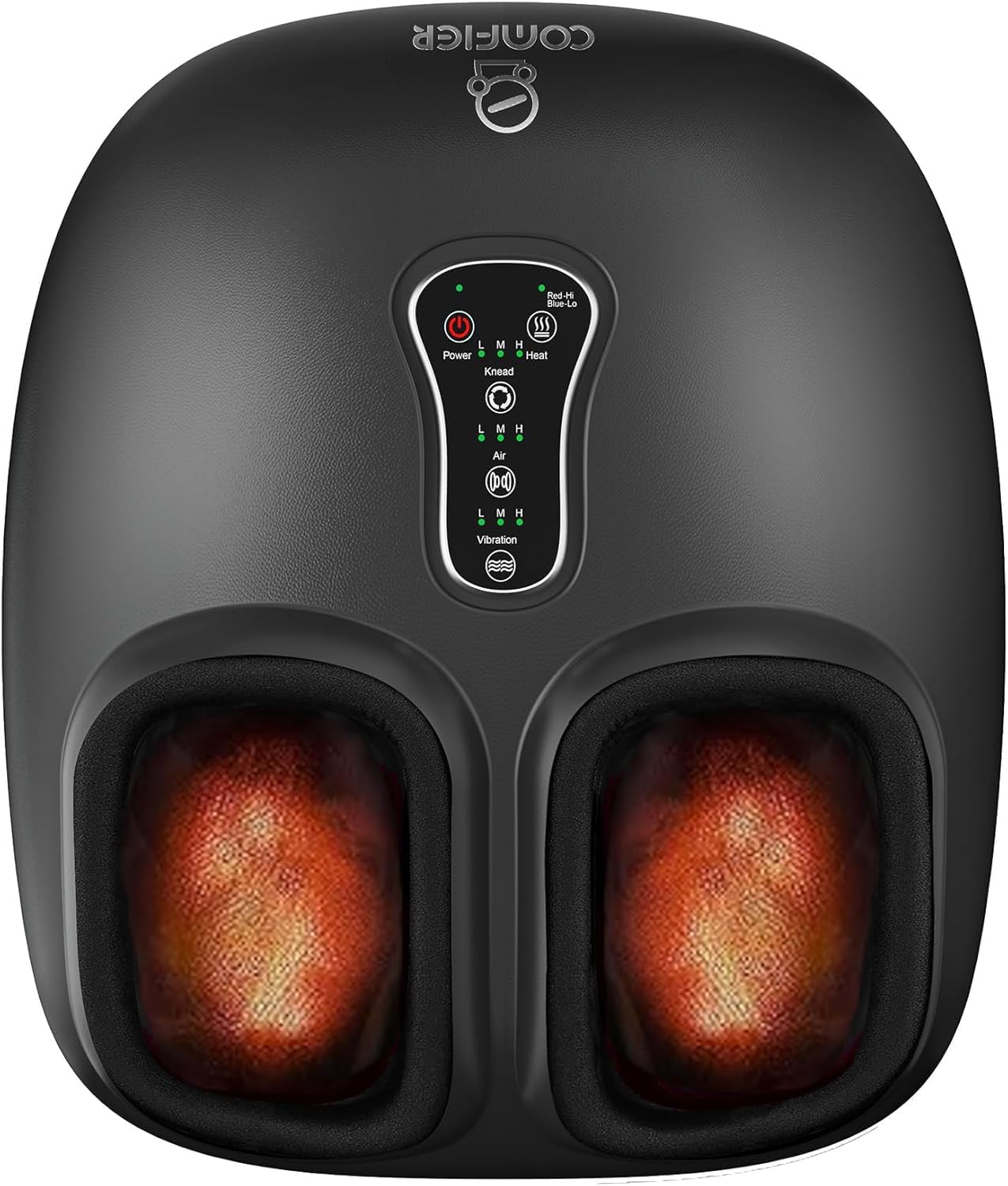 COMFIER Fußmassagegerät mit Wärme Vibration und Luftkompression, Shiatsu Fussmassagegerät Elektrisch Fussmassage für Plantarfasziitis und Schmerzlinderung, bis Schuhgröße 47,Geschenke
