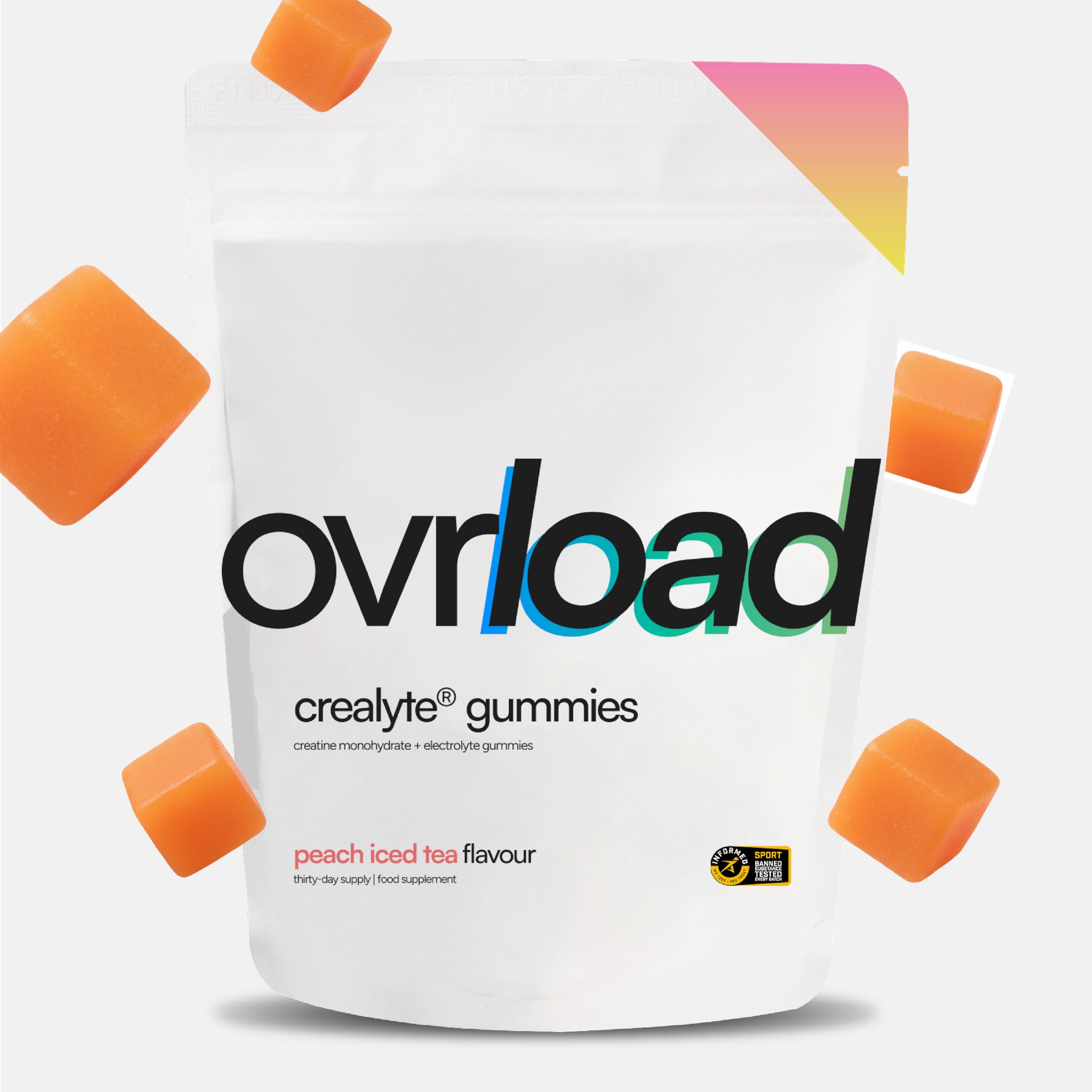 Crealyte® Gummies, 90 Creatine Gummies (1 Month Supply), 4500mg per Serving, Added Electrolytes Vitamin D3 & Pink Himalayan Salt (90 Count (Pack of 1), Peach Iced Tea)