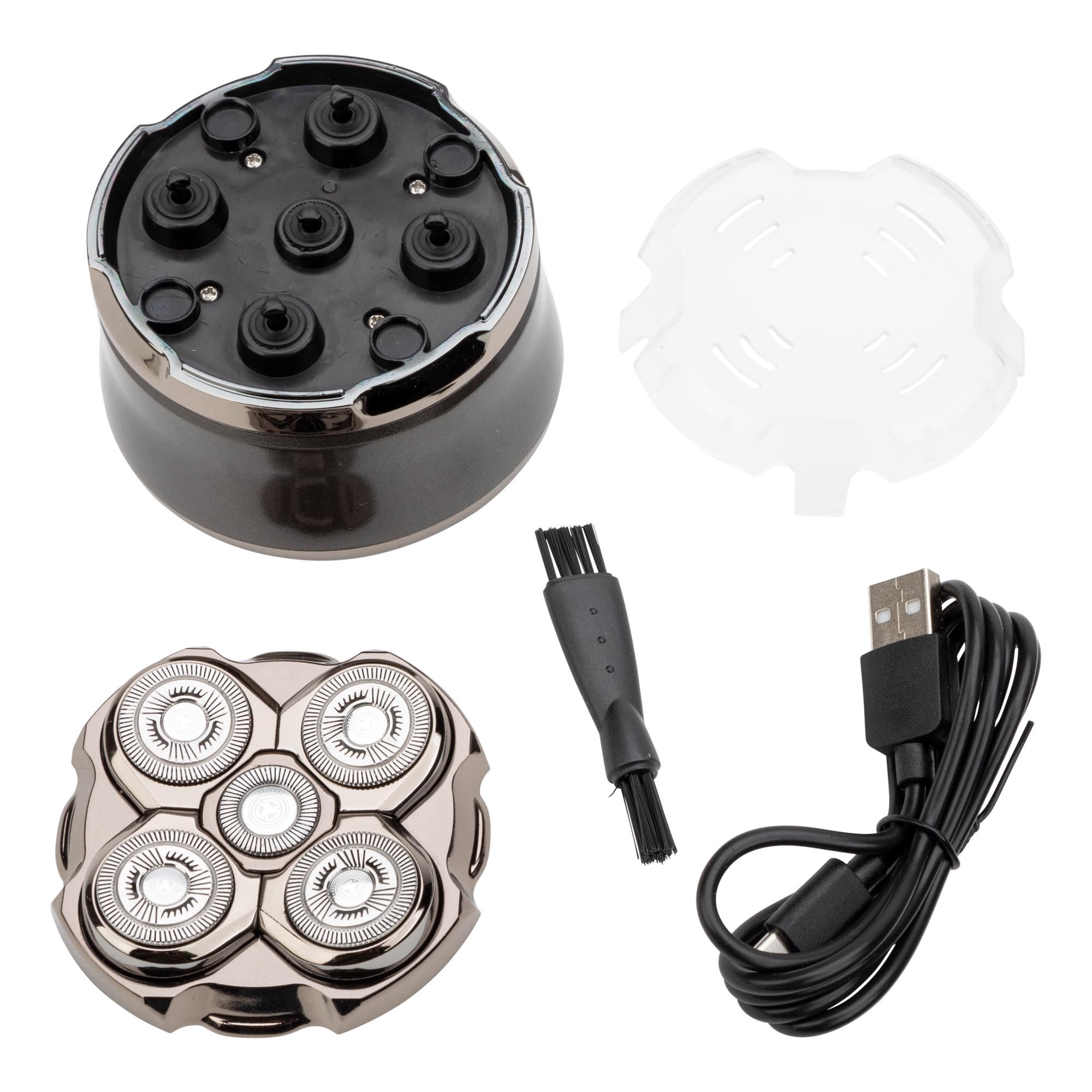JATA JBMA1444 - Afeitadora de Cabeza 5 en 1 Recargable, Maquinilla Eléctrica Hombre IPX6, Uso en Seco y Húmedo, 120 min Autonomía, USB-C, Pantalla LED
