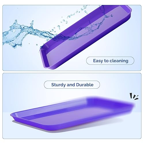 Miniatura 3 de JMU Bandeja de plástico dental autoclavable en autoclave tamaño B, bandeja plana para instrumentos, 13.25 x 9.75 pulgadas, morado