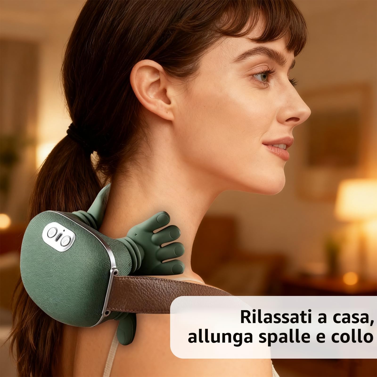 Massaggiatore per collo 4D senza fili, massaggio collo e cervicale, massaggiatore mani 4D, 3 livelli di massaggio e 2 livelli di temperatura, massaggiatore per collo con calore, regalo per familiari e