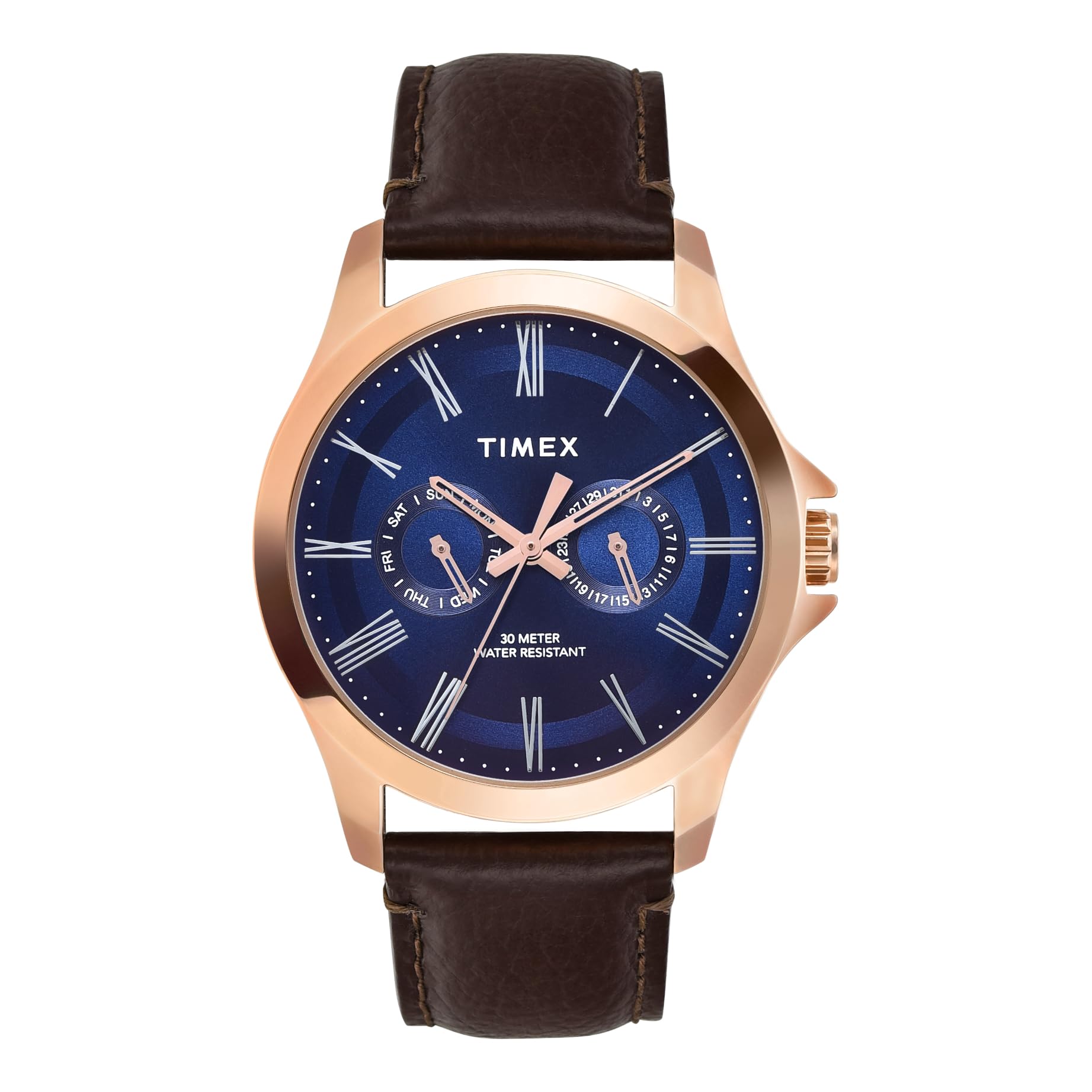 TIMEX Men Leather Blue Round Analog Dial Watch- Tw000X133, Band Color-Brown (B0CQRPS7PQ) Amazon Price History, Amazon Price Tracker