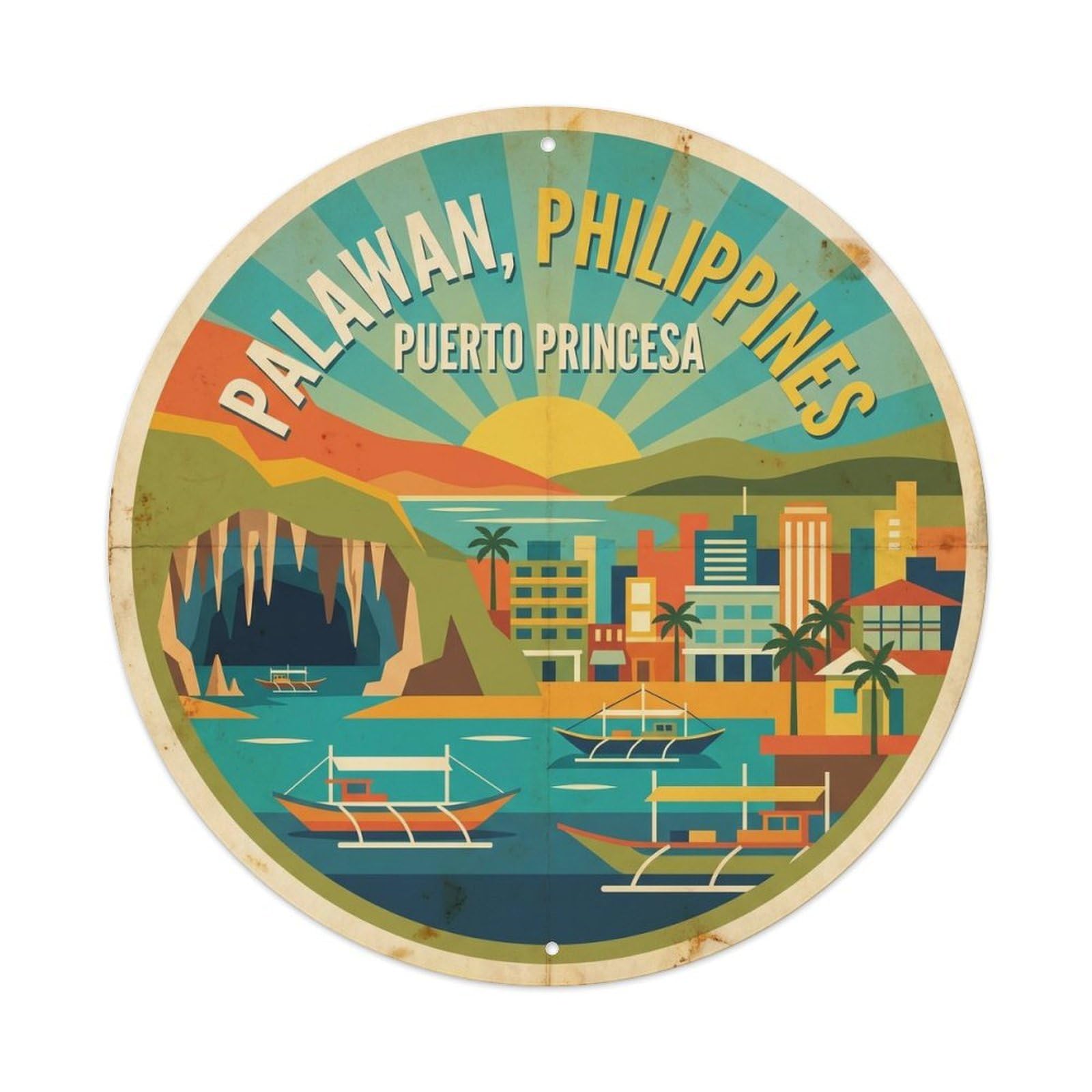 Puerto Princesa Palawan Travel El Nido Philippines Metal Tin Sign
