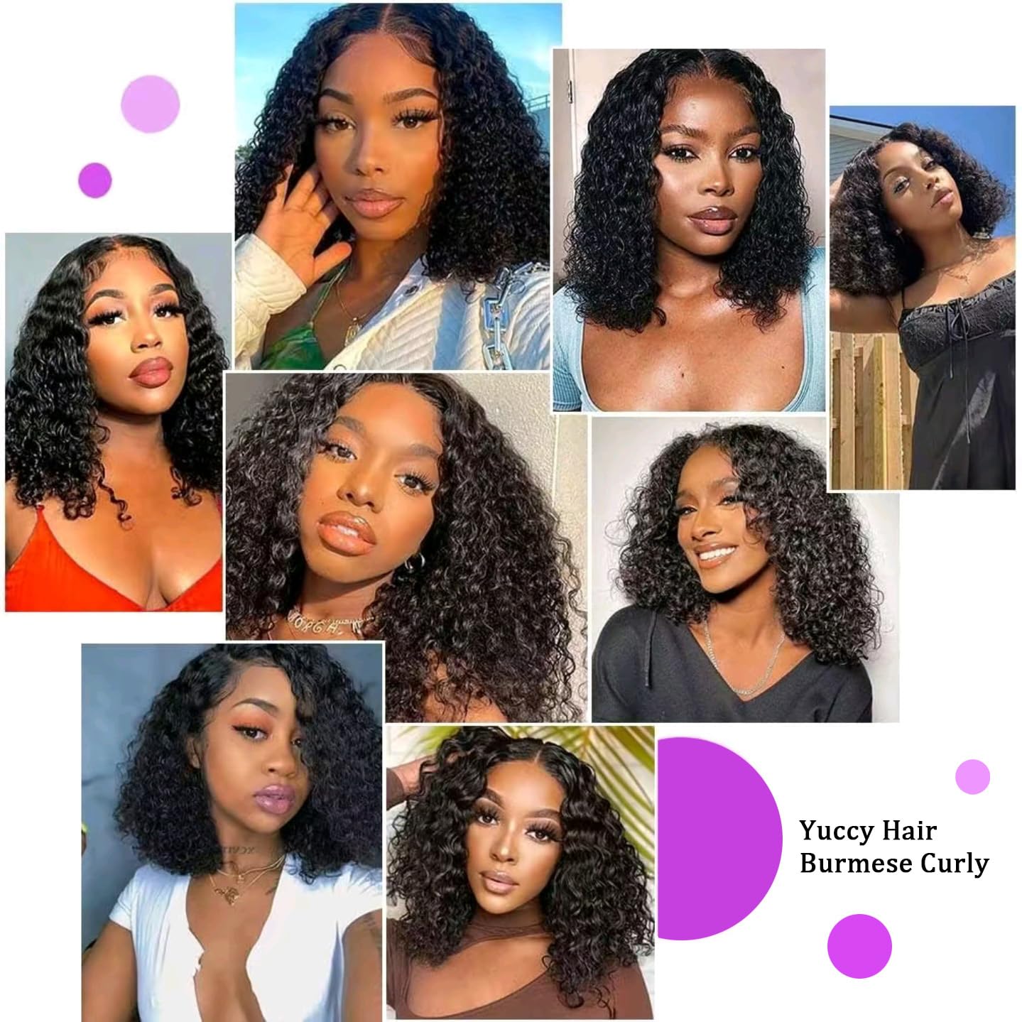 Human Hair Wig Bob Burmese Curly Wigs Human Hair Curly Bob Wig 13X4 Water Wave Lace Front Wig Human Hair Pre Plucked 250% Density Bob Wigs for Black Women 14inch