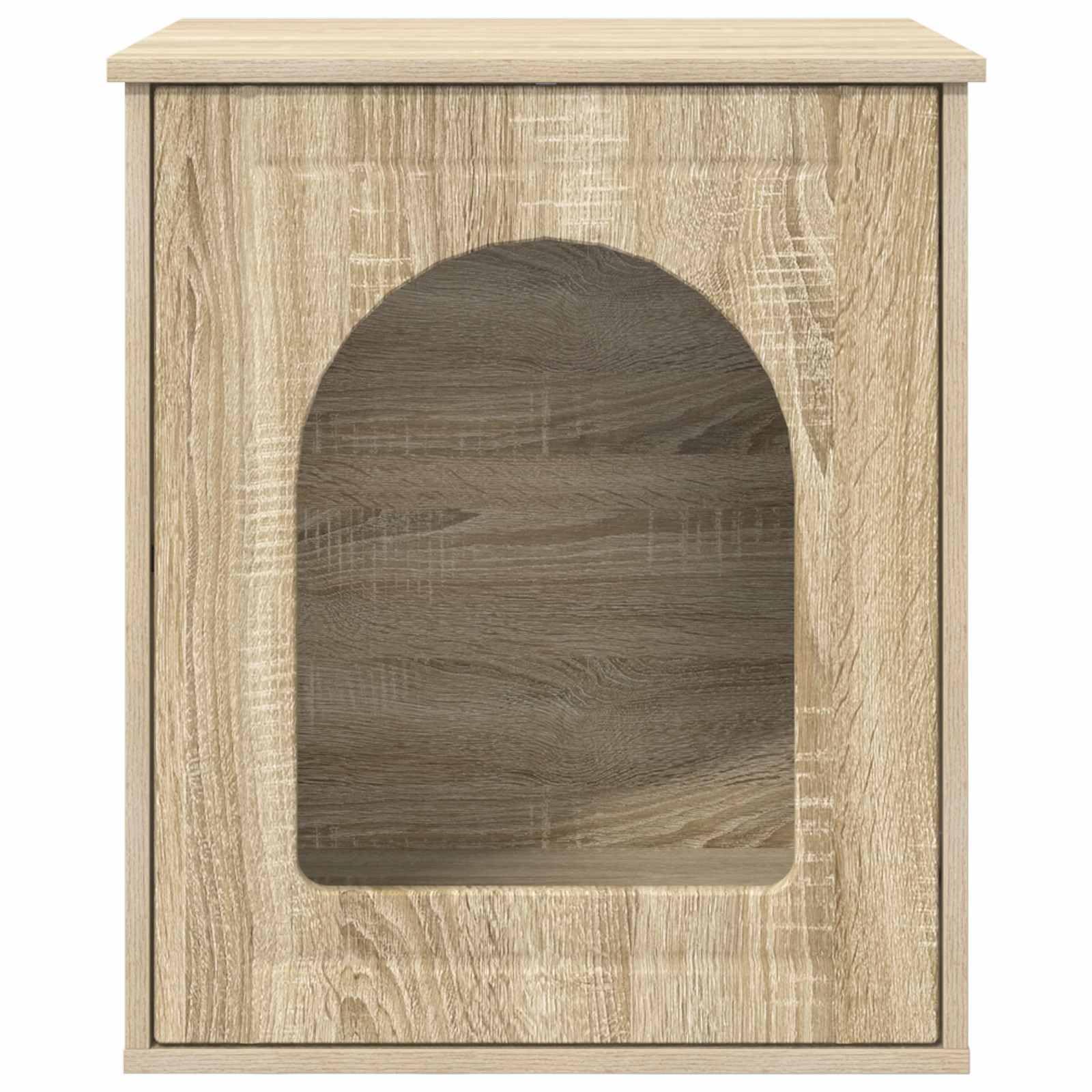 Casa de gato moderna de madera resistente con diseño elegante y acogedor refugio para mascotas, 53 x 52 x 62 cm, incluye accesorios para fácil montaje, ideal