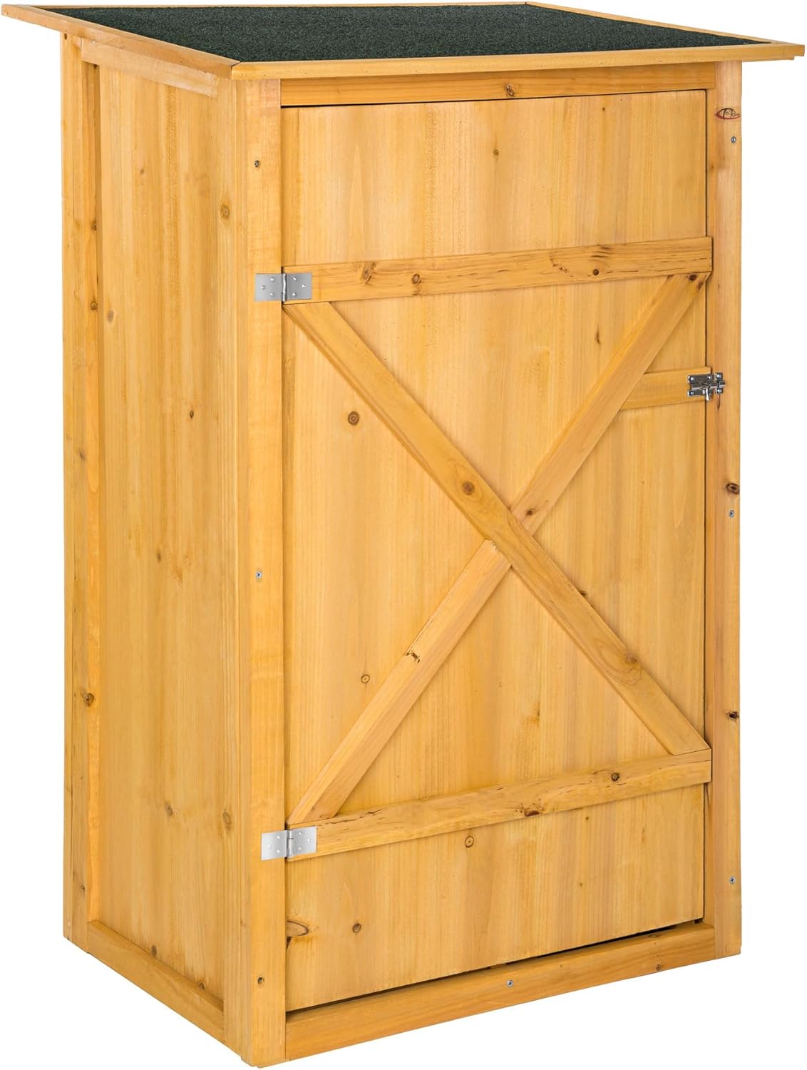 Abri De Jardin En Bois Tectake – 80,5 X 60 X 213,5 Cm, Toit 2 Pans Bitumé, 2 étagères, Rangement Outils Extérieur