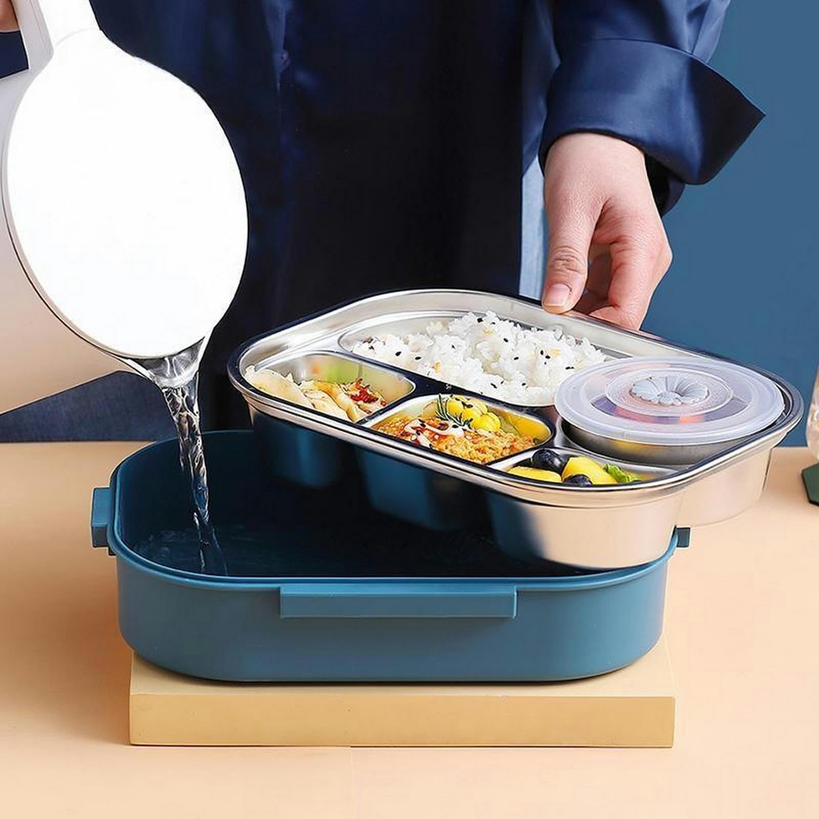 NOGRAX Porta Pranzo Box Pranzo Portatile Contenitore Di Cibo In Acciaio Inossidabile Per La Scuola Da Picnic Da Picnic Per Bambini Box Da Pranzo Alimentare Con Ciotola, Borsa