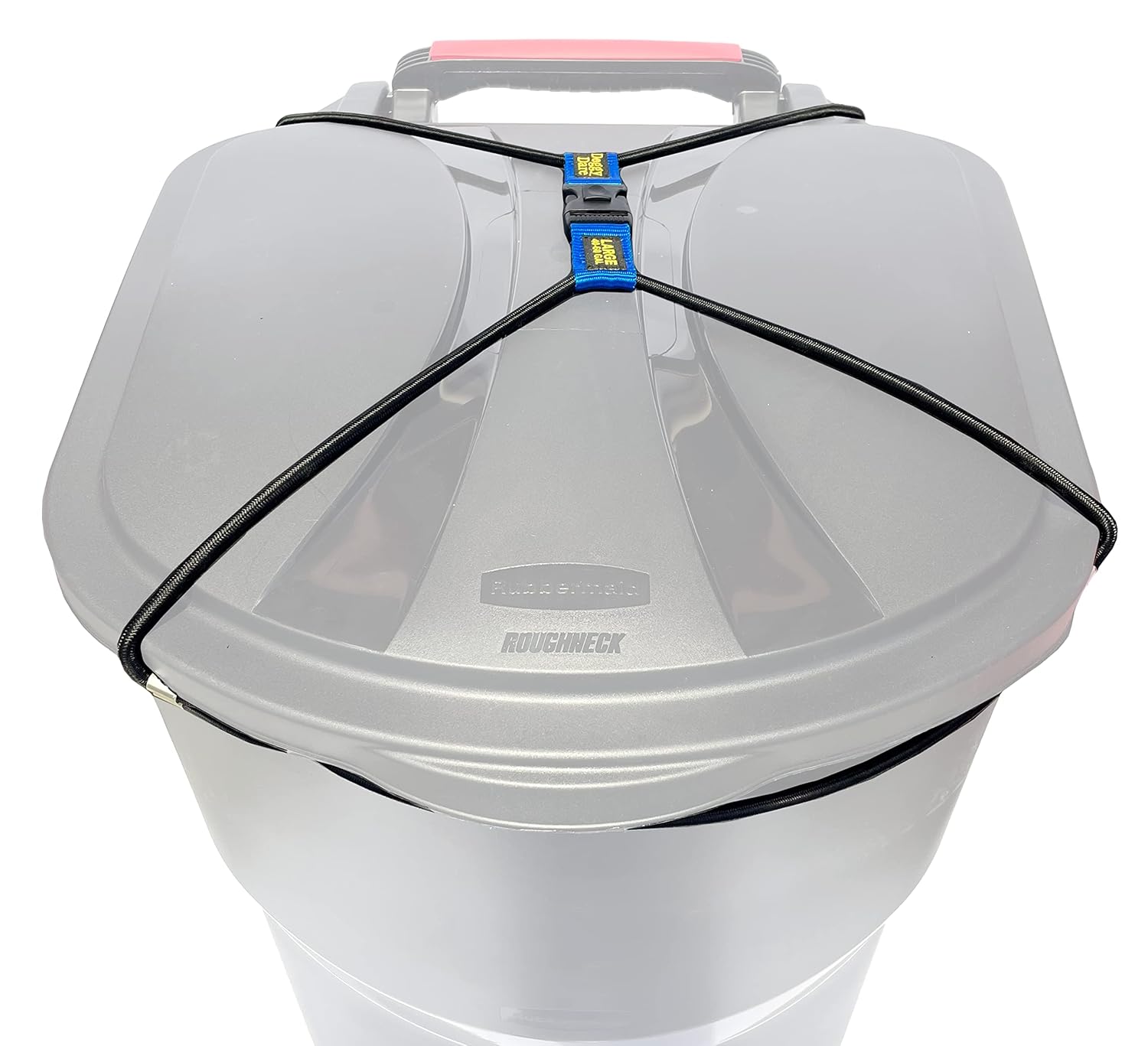 Trash Can Lock - Extra Large - Fits 65-95 Gallon Trash Cans - Perfect for Dogs, Raccoons, Opossums - Bungee Cord Design Makes Install Simple (Trash Can NOT Included)