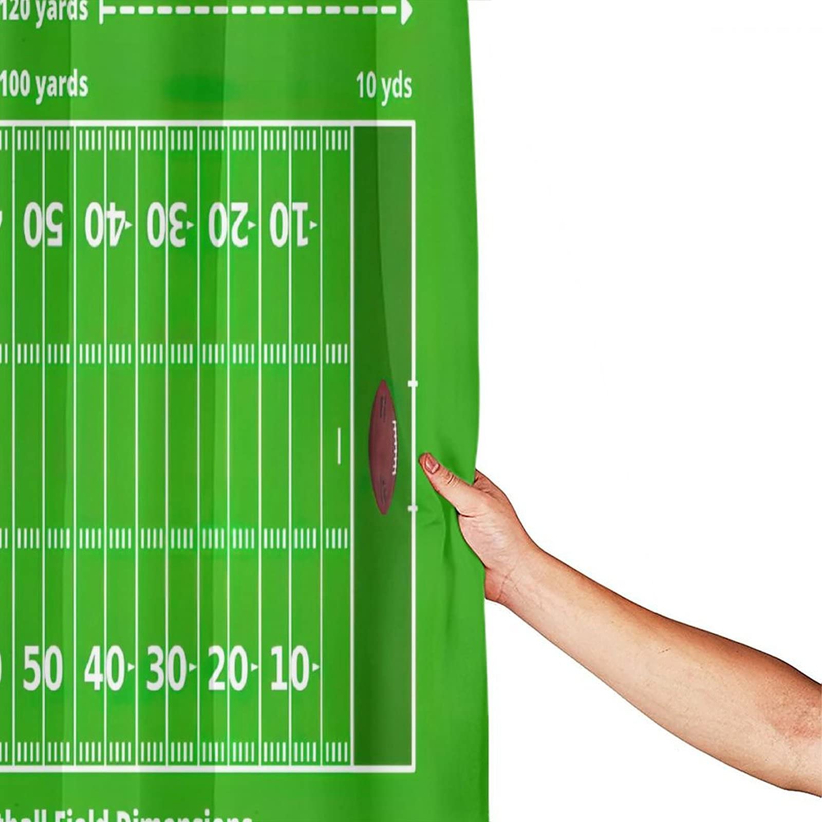 Kksme Duschvorhang American Football Design – Wasserdicht, 183x183 Cm, Inkl. 12 Haken