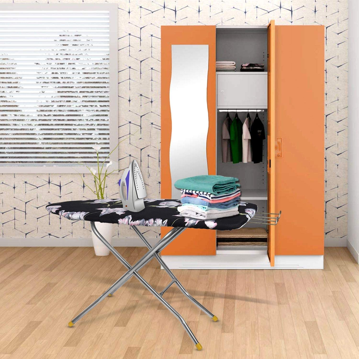 Maanit Wooden Heavy Self Standing Ironing Board/Table 18 Inch | Foldable Portable Iron Board with Iron Stand | Strong Stable Base for Home Use 4