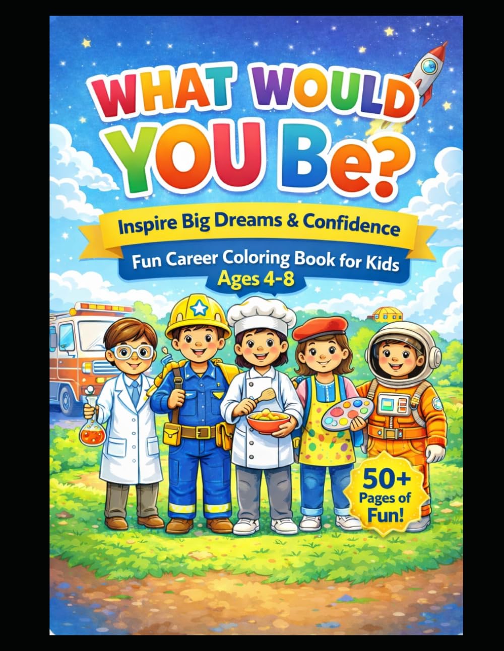 What Would You Be? Career Coloring Book for Kids Ages 4–8: Fun Jobs & Community Helpers Coloring Book for Boys & Girls | Firefighter, Doctor, Farmer, Teacher, Astronaut & More