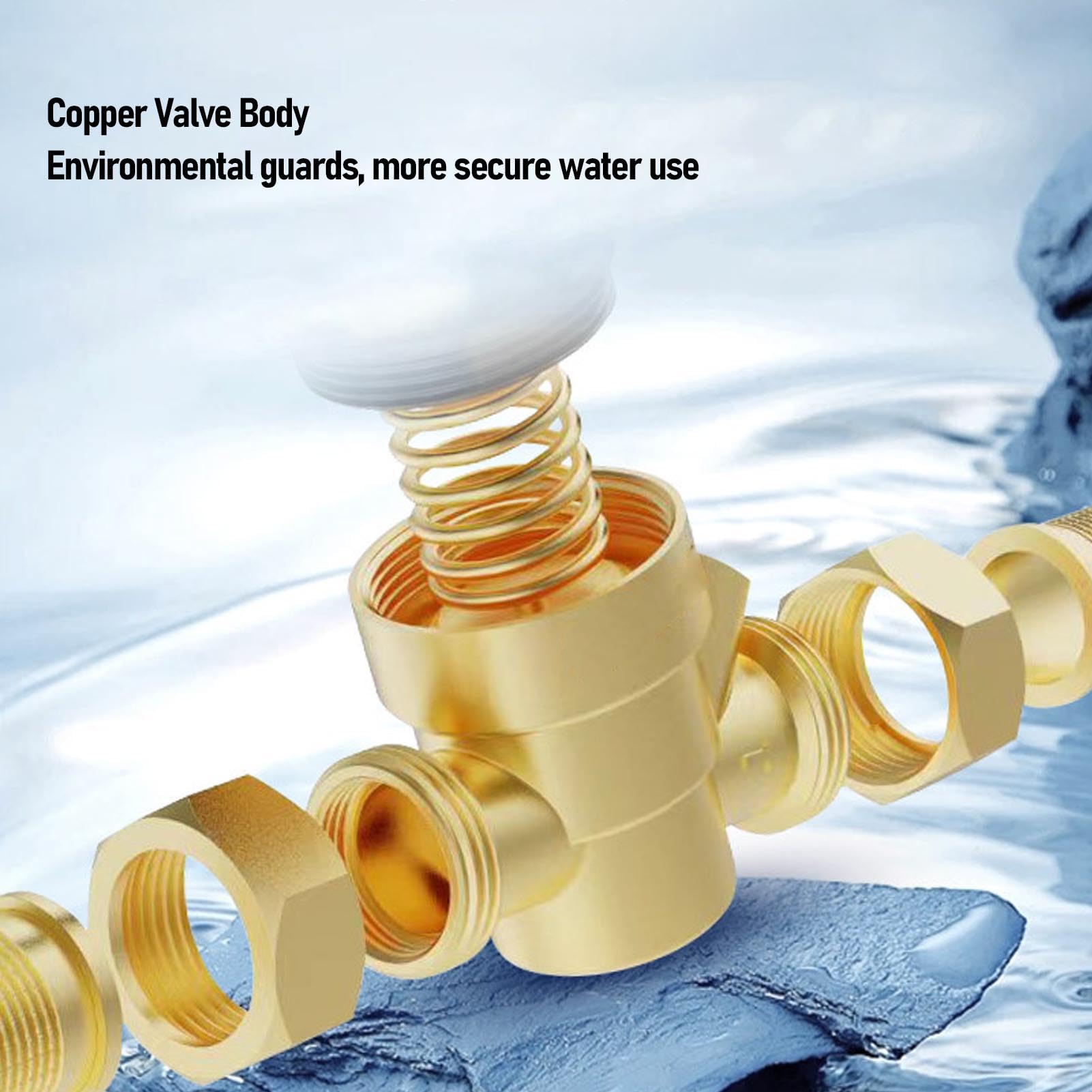 Keenso Water Pressure Regulator Brass Durable Adjustable Valve for RVs