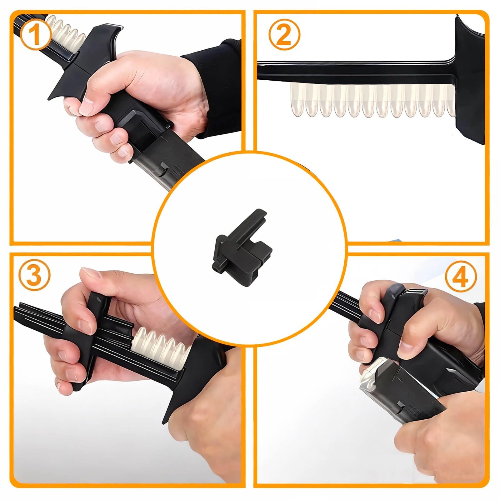 Cargador Rápido de Cargadores para 9 mm y .40 S&W: Cargador Rápido de 2 Pasos, Recarga Sin Esfuerzo y Sin Atascos, Herramienta de Carga Rápida Ergonómica y Portátil