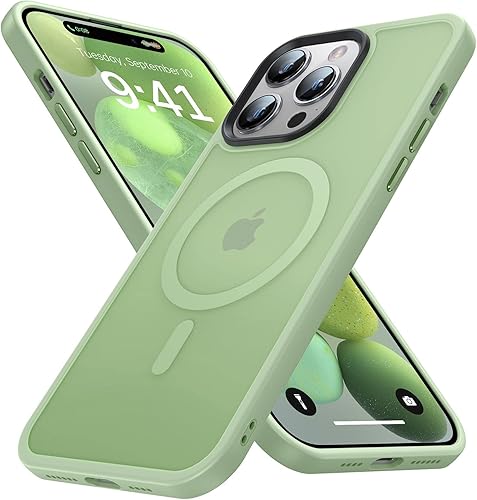 Funda magnética para iPhone 14 Pro compatible con MagSafe Fuerte magnético Protección de grado militar de 10 pies Funda translúcida mate delgada