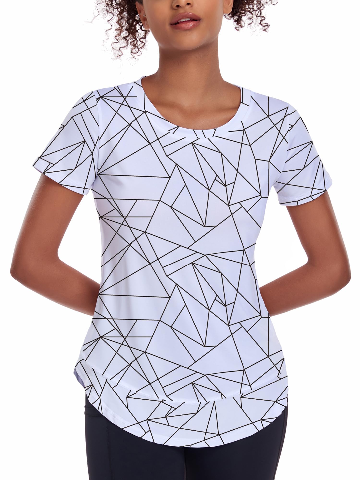 Deaviya Sport T-Shirt Damen, Kurzarmshirt Frauen, Workout Tops Rundhalsausschnitt Athletisch Lässig Laufen Yoga Fitness T-Shirts Locker Tee