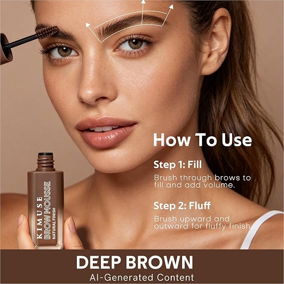 KIMUSE Fluffy Brow Mousse, Volumizing & Waterproof Eyebrow Gel