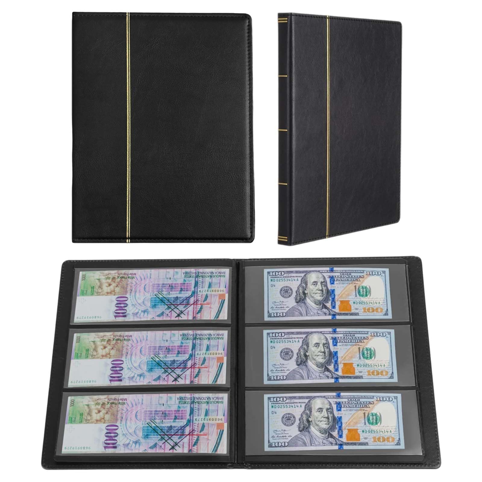 60 tasche Tasche Valuta Album,Album per banconote,Album per collezione di banconote,Album Porta Banconote,Tasche Banconote,Porta Banconote da Collezione,Adatto per banconote, francobolli, ecc.