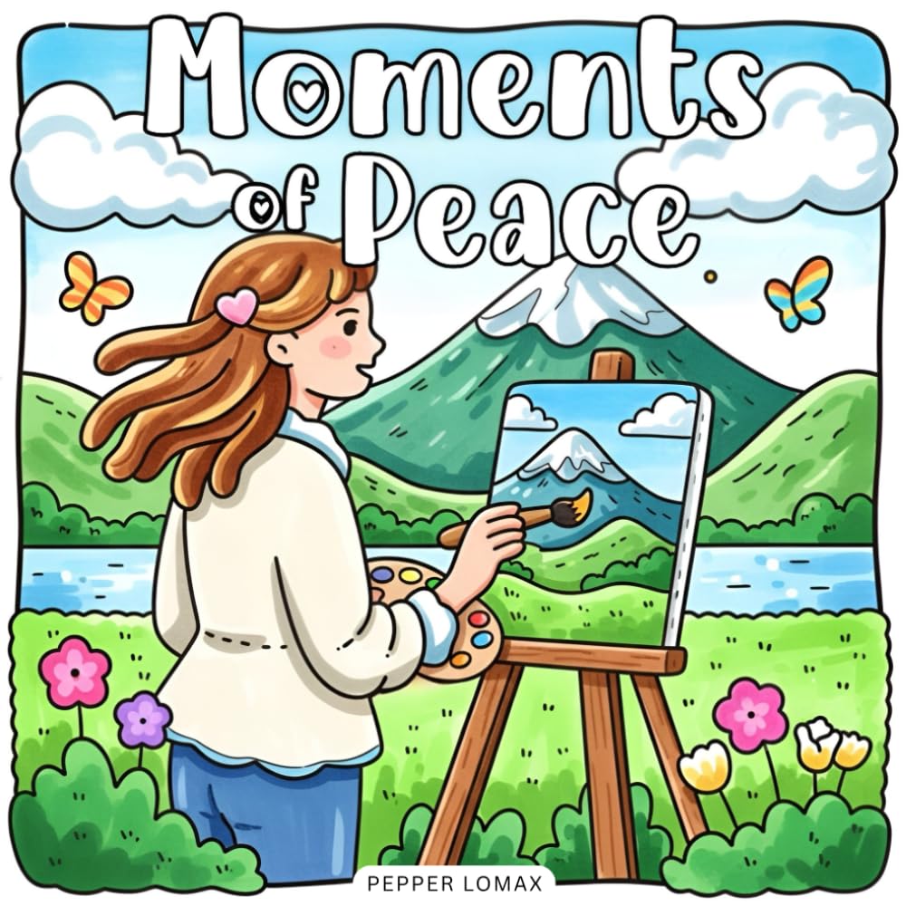 Moments of Peace: A Cute & Cozy Coloring Book of Women in Simple, Peaceful Scenes