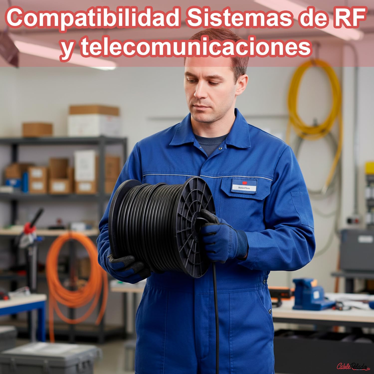 CABLEPELADO - Cable Coaxial PE 100 Metros para Exterior | Conductor de Cobre (Cu) 1,10 mm | Cubierta Resistente de Polietileno (PE) | Impedancia 75 Ohmios | Bobina para Antena TV | Negro