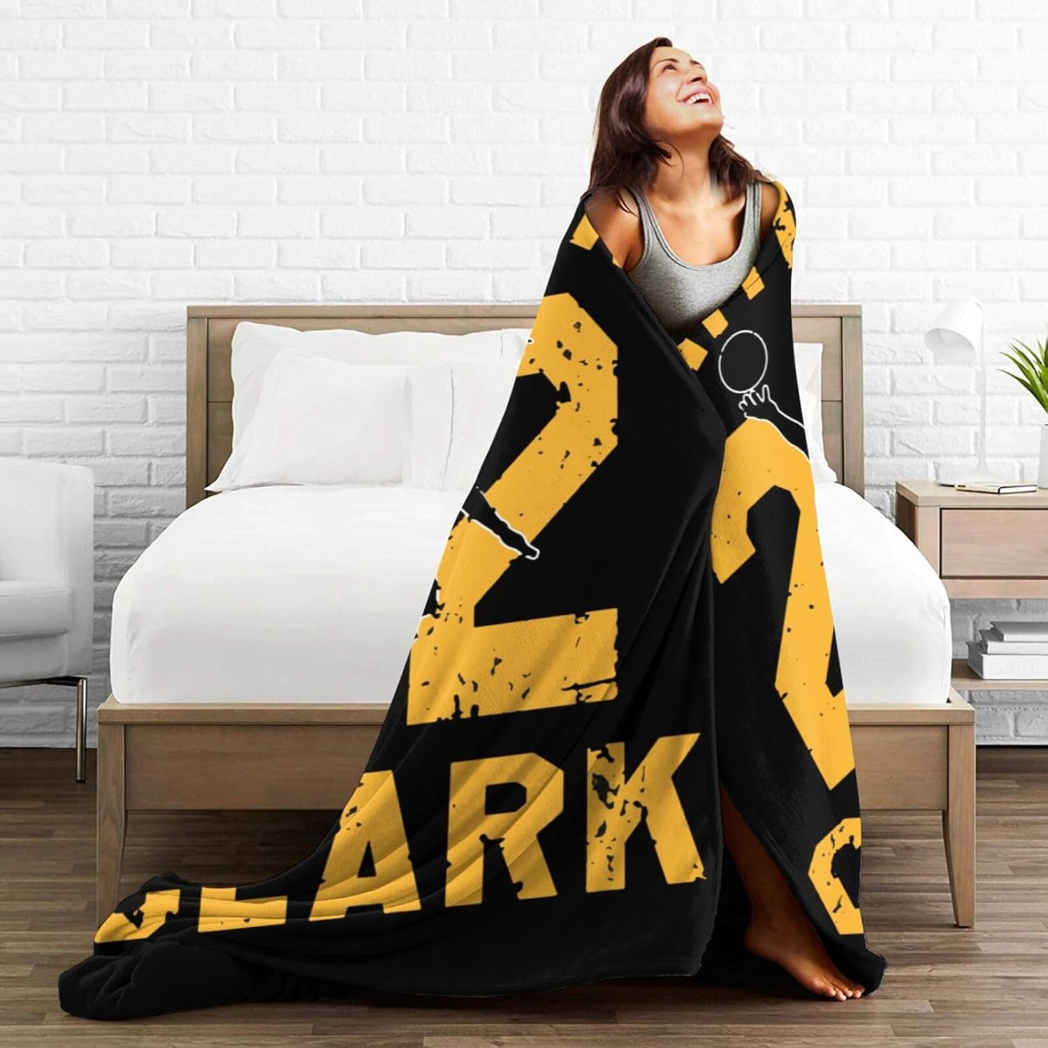Clark-Basketball Fans 22 Throw Blankets Warm Sofa Bed Blanket for Living Room All Season 60"x50" Sofa Slanket