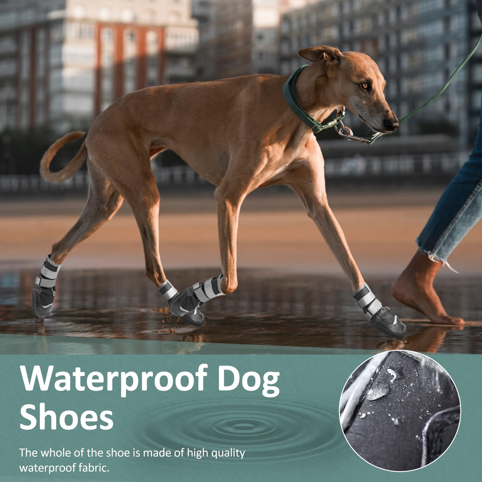 Ohcozzy Waterproof Dog Shoes Anti Slip Dog Boots With Reflective