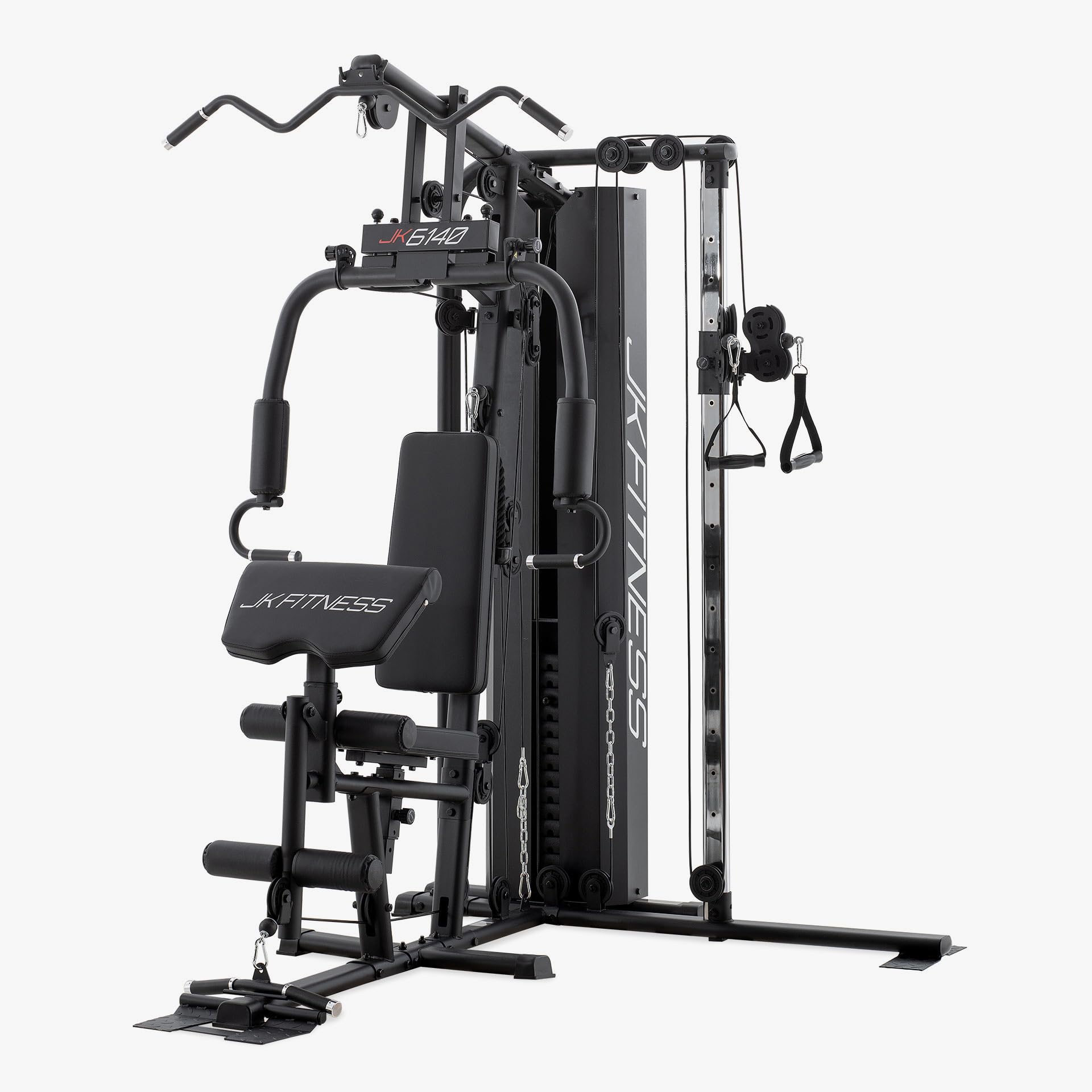 JK FITNESS [Stazione Multifunzione Con Double Pulley Laterale Pacco Pesi 80Kg