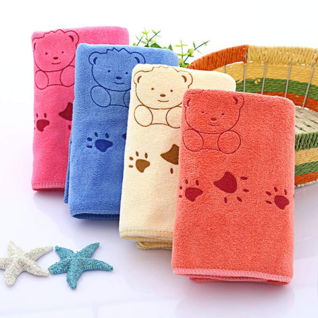 Kids Cotton Towels Bath Towel Animal Heart Print Bath Towel Absorbent Drying Swimwear (Color : A) (D)