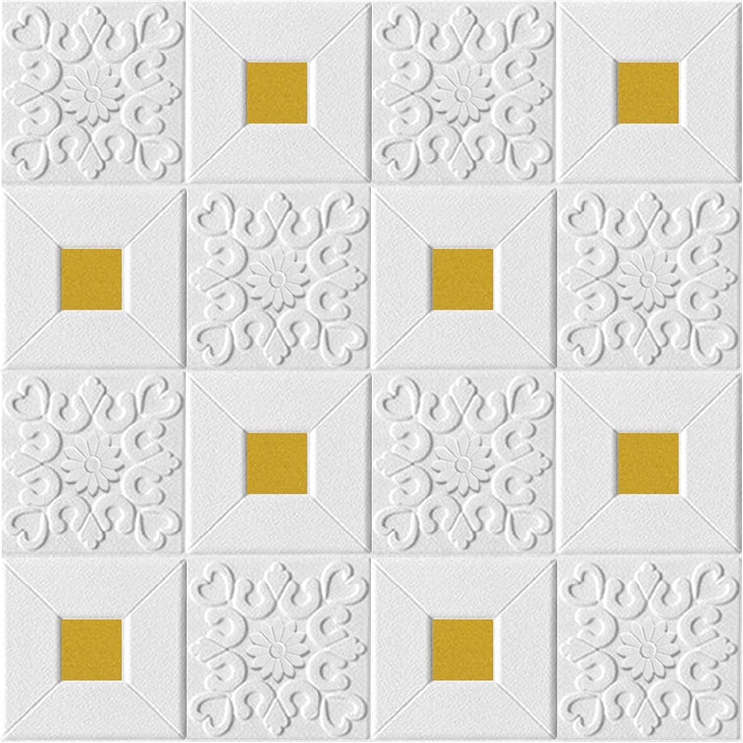 Panneaux muraux 3D autocollants en mousse étanche lot de 4 pièces de 70x70 cm pour décoration de toit