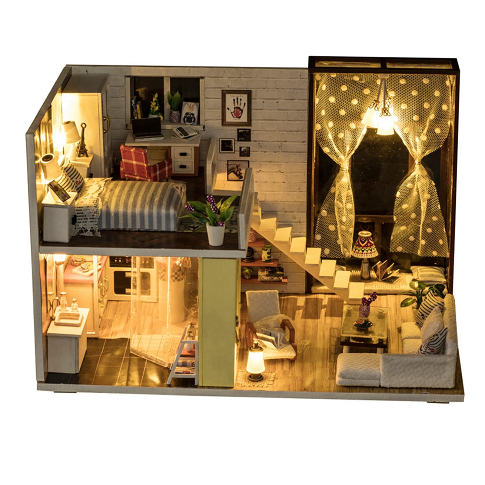 Tiny House Kit Miniature Dollhouse Kit Creative Craft With