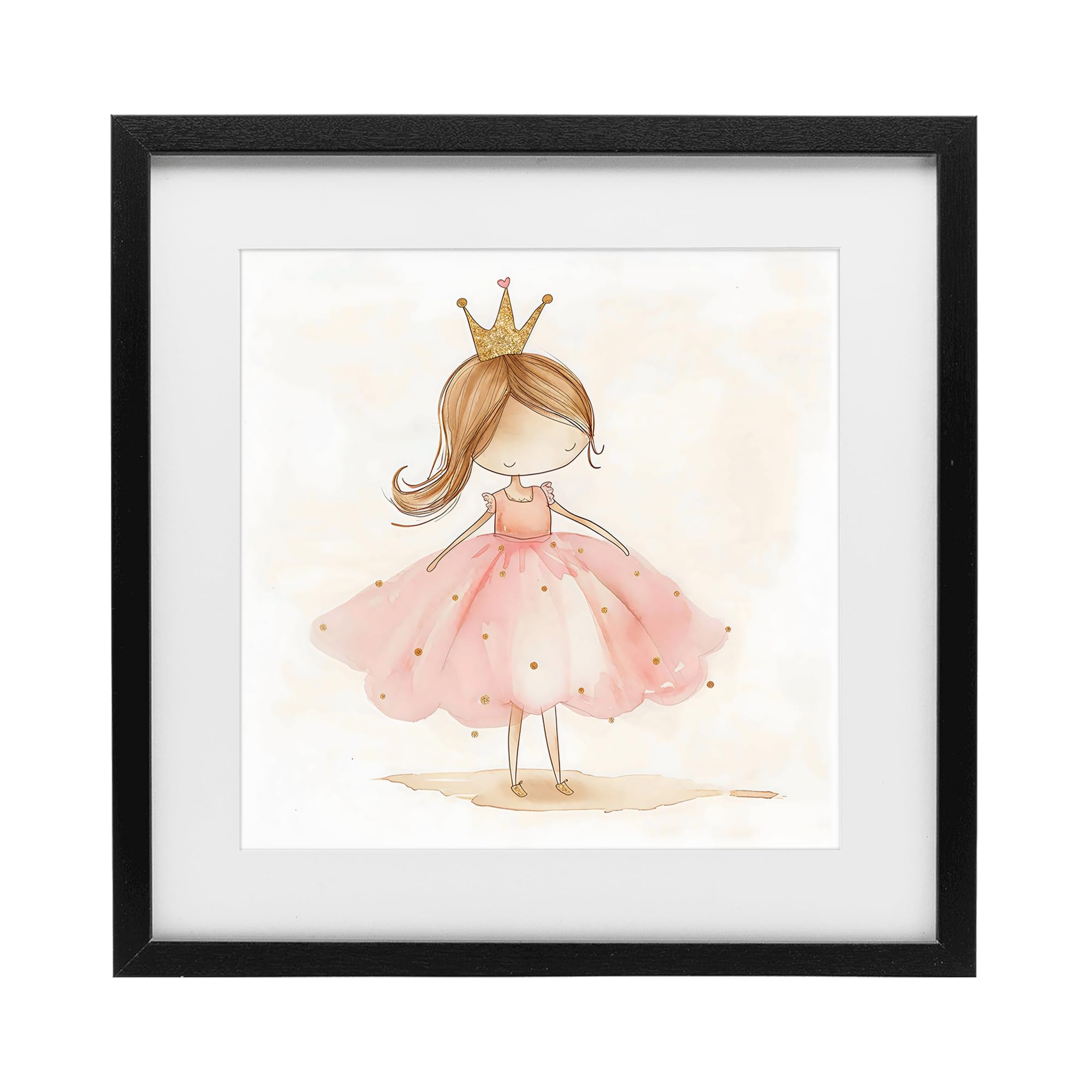 Pequeña princesa con corona para sala de juegos, 13 x 13 pulgadas