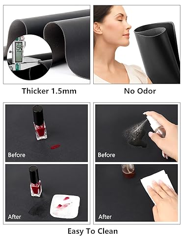 Miniatura 5 de Tapete de mesa de arte de uñas, almohadilla de reposabrazos para uñas acrílicas, alfombrilla de microfibra suave de piel sintética para mesa,