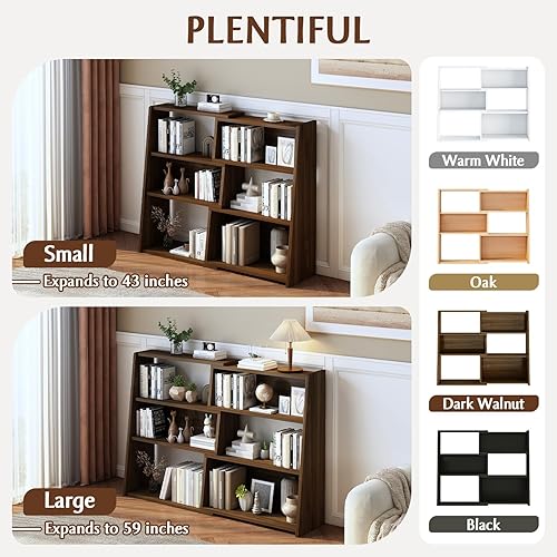 Miniatura 5 de IOTXY Estantería extensible de madera  Estantería baja corta con escalera de 3 niveles para espacio pequeño o esquina, blanco, S