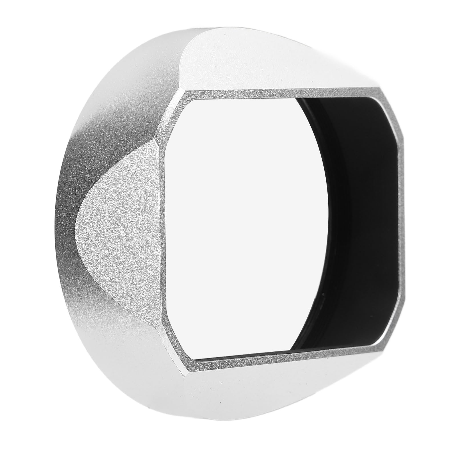 Paraluce per fotocamera, paraluce quadrato in metallo argentato, copertura protettiva, in lega di alluminio, panno per assorbimento della luce, accessori fotografici, parte di