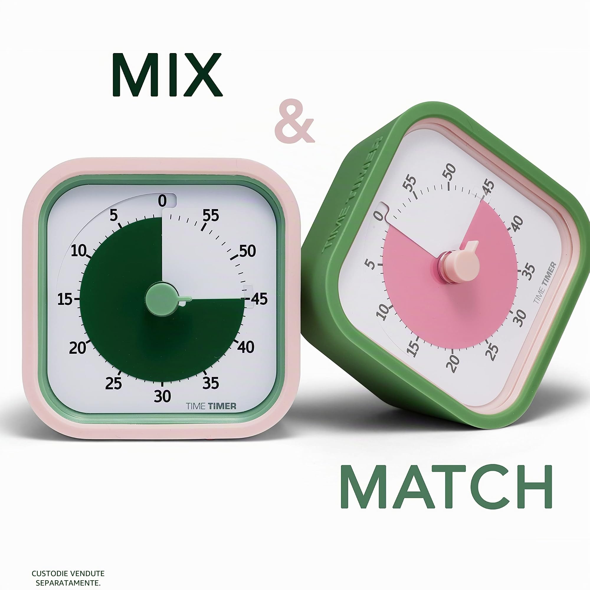 TIME TIMER MOD Timer visivo 60 Minuti Forniture Scuola Strumento di Studio Timer per Ufficio Bambini Riunioni con Funzionamento Silenzioso (Verde Felce)