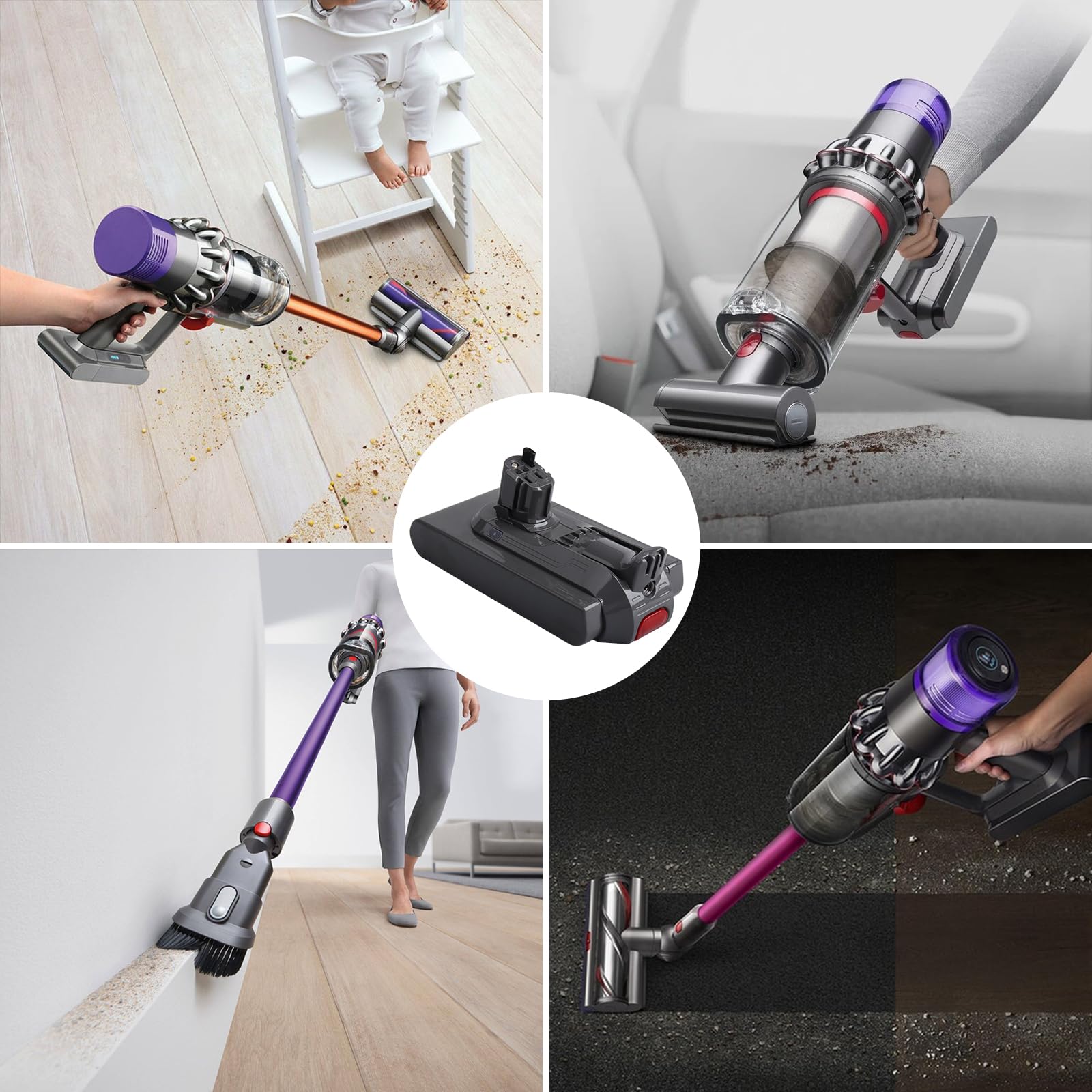 Batería de repuesto de 25,2 V, 3900 mAh, V11, compatible con aspiradoras Dyson-V11 V15 de ion de litio Animal/Absolute/Motorhead/Fluffy/aspiradora de mano (versión click-in, no para modelos con