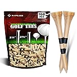 SAPLIZE Golf Tees Bamboo Tees, Pack of 100 (2-1/8)- Biodegradable, Stable Golf Tees
