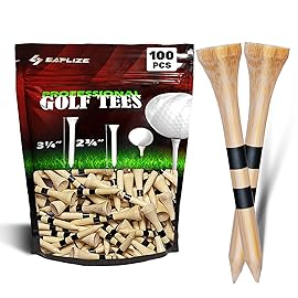 SAPLIZE Golf Tees Bamboo Tees, Pack of 100 (2-1/8)- Biodegradable, Stable Golf Tees