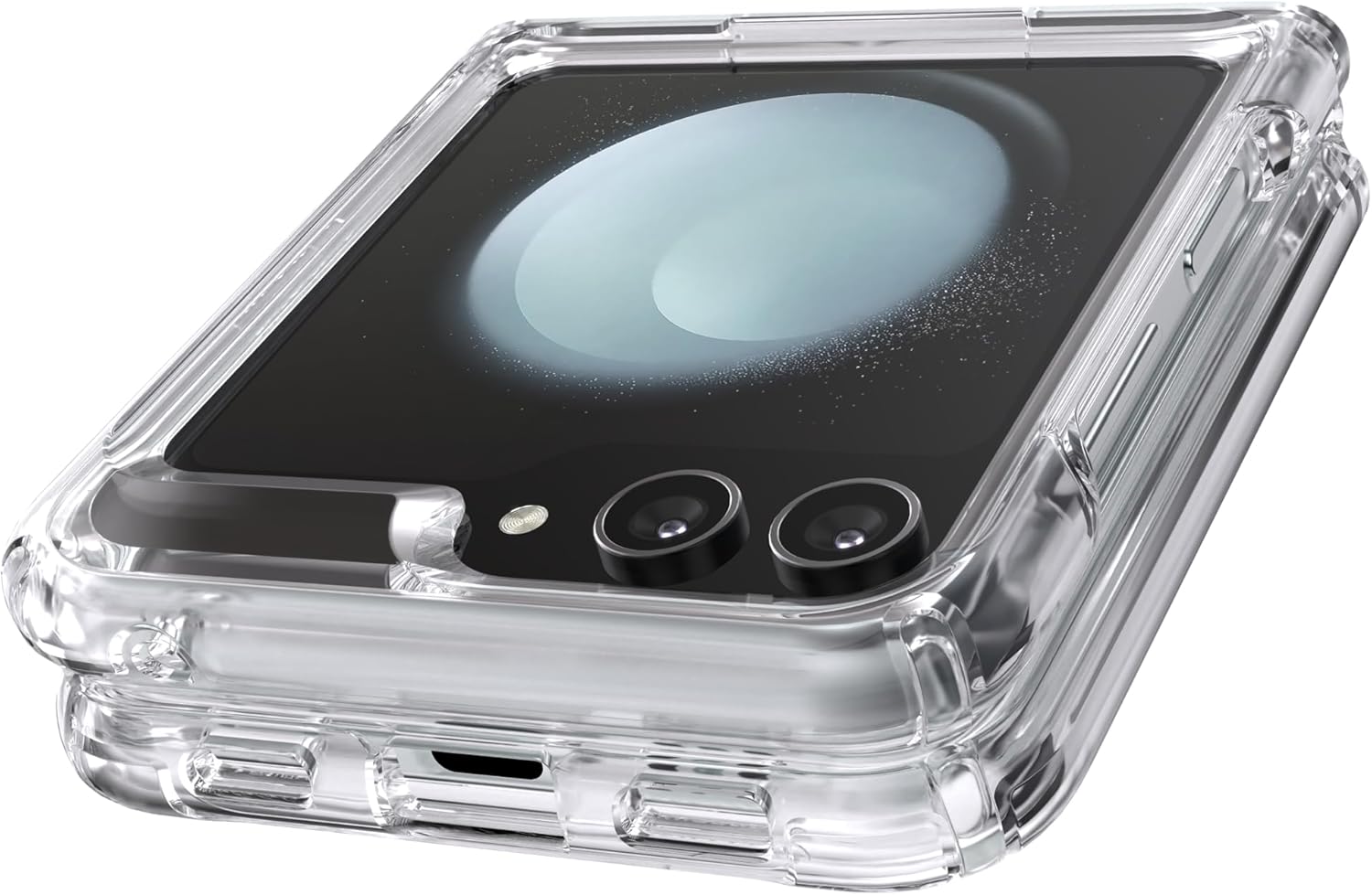 Speck Samsung Galaxy Z Flip 5 Case - Foldable, Scratch Resistant & Drop Protection - Anti-Yellowing Clear Phone Case - Presidio Perfect-Clear