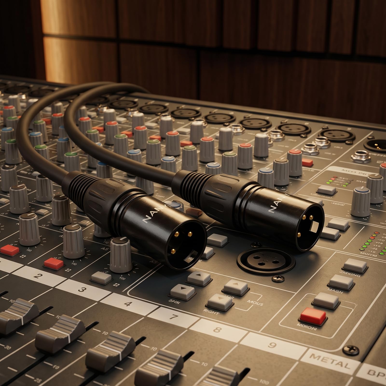 Cable de micrófono NANYI Cables XLR a XLR, Cable XLR de 3 pines Cable de micrófono macho a macho Cable DMX con cobre libre de oxígeno -0.5 metros