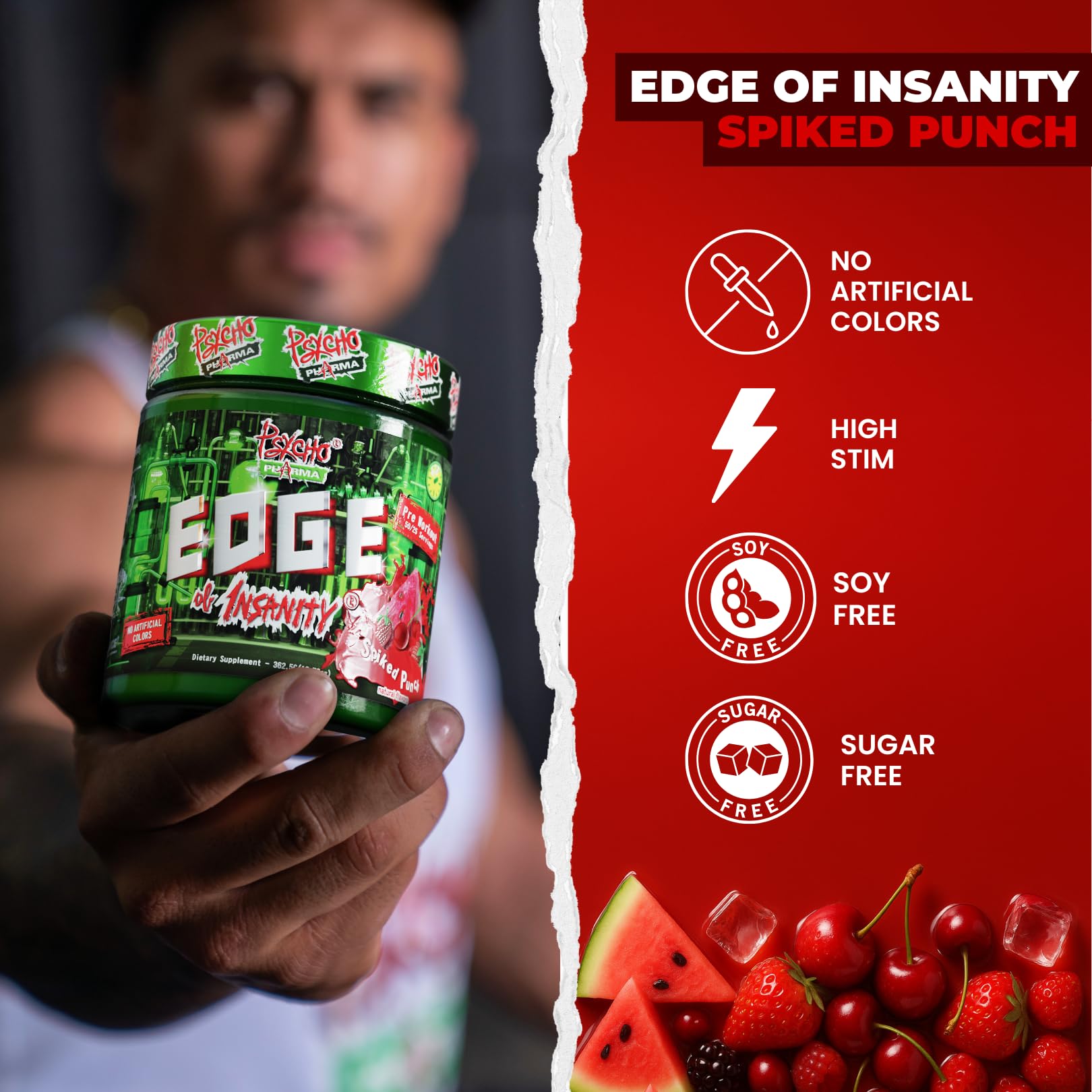 Psycho Pharma Edge of Insanity High-Stim Pre-Workout Powder – Intense Energy, Focus, Strength and Muscle Pumps – Advanced Pre Workout Supplement (Spiked Punch) — Amazon image 6