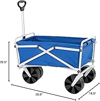 Vista 6 de MACSPORTS Ligero plegable plegable al aire libre todo terreno Beach Wagon - Azul