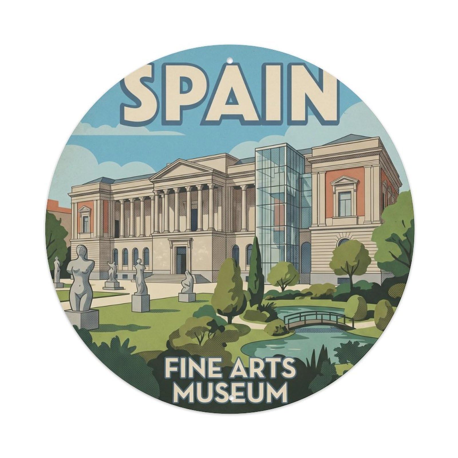 Bilbao Fine Arts Museum Spain Landmark Travel Metal Tin Sign