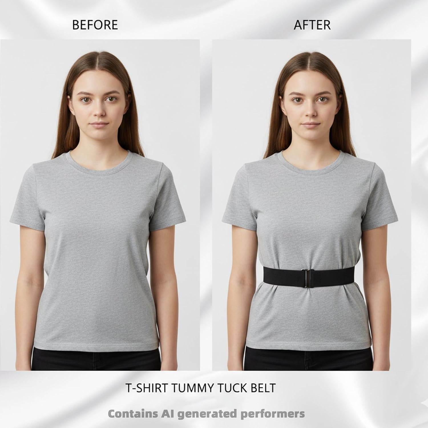 Enyyfit Crop Tuck Band for Women, 9 PCS Shirt Tuck Band & Sweater Tuck Band Adjustable, Elastic Shirt Cropping Band with Metal Buckles for Tucking Shirts and Tops