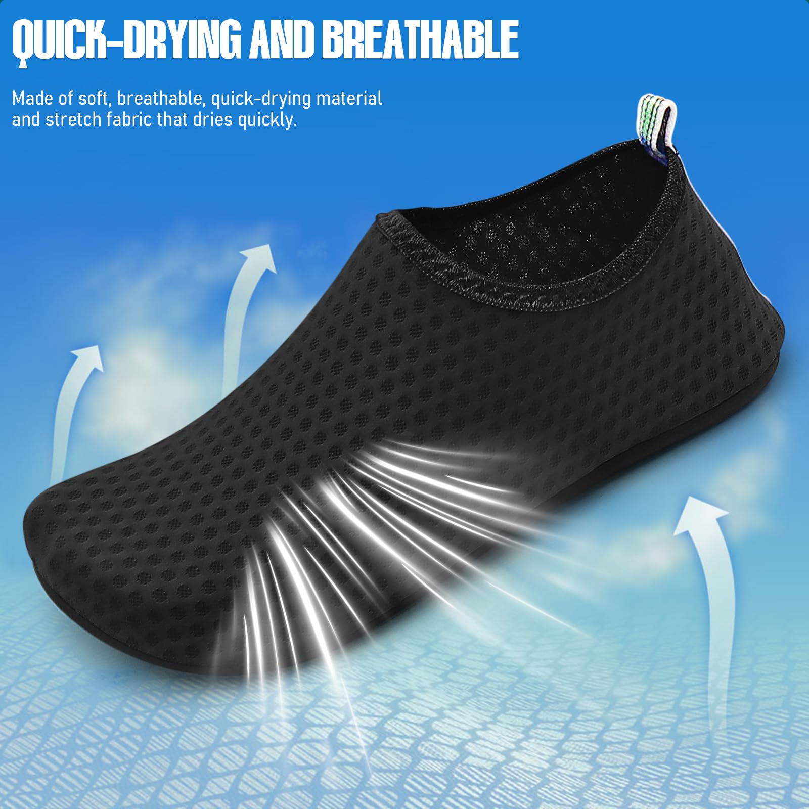 Chaussures de Plage Homme Femme – Chaussons Aqua Antidérapants pour Piscine, Mer, Surf, Sport Nautique – Ultra Légers & Séchage Rapide