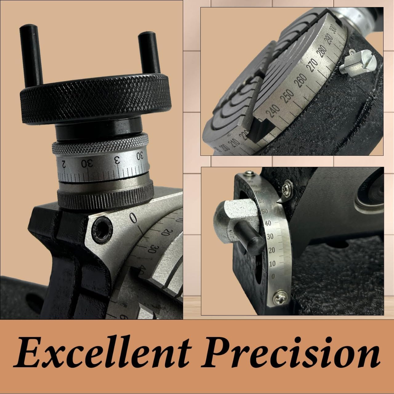 Precision Quality 4"/ 100 Mm Tilting Milling Indexing Rotary Table With Small Chuck, Back Plate & Fixing T Nuts Bolts-metalworking Engineering Machine Tools (With 65 MM 3 Jaw Self Centering)